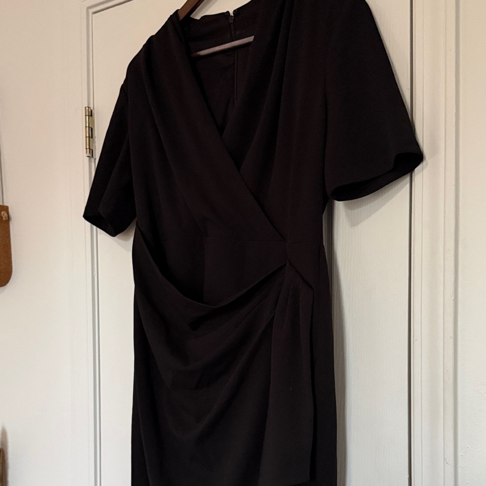 DKNY Black Mini Wrap Dress